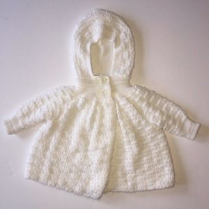 VTG Kids & More Knit Cape Baby Girl 12 Mos Hooded
